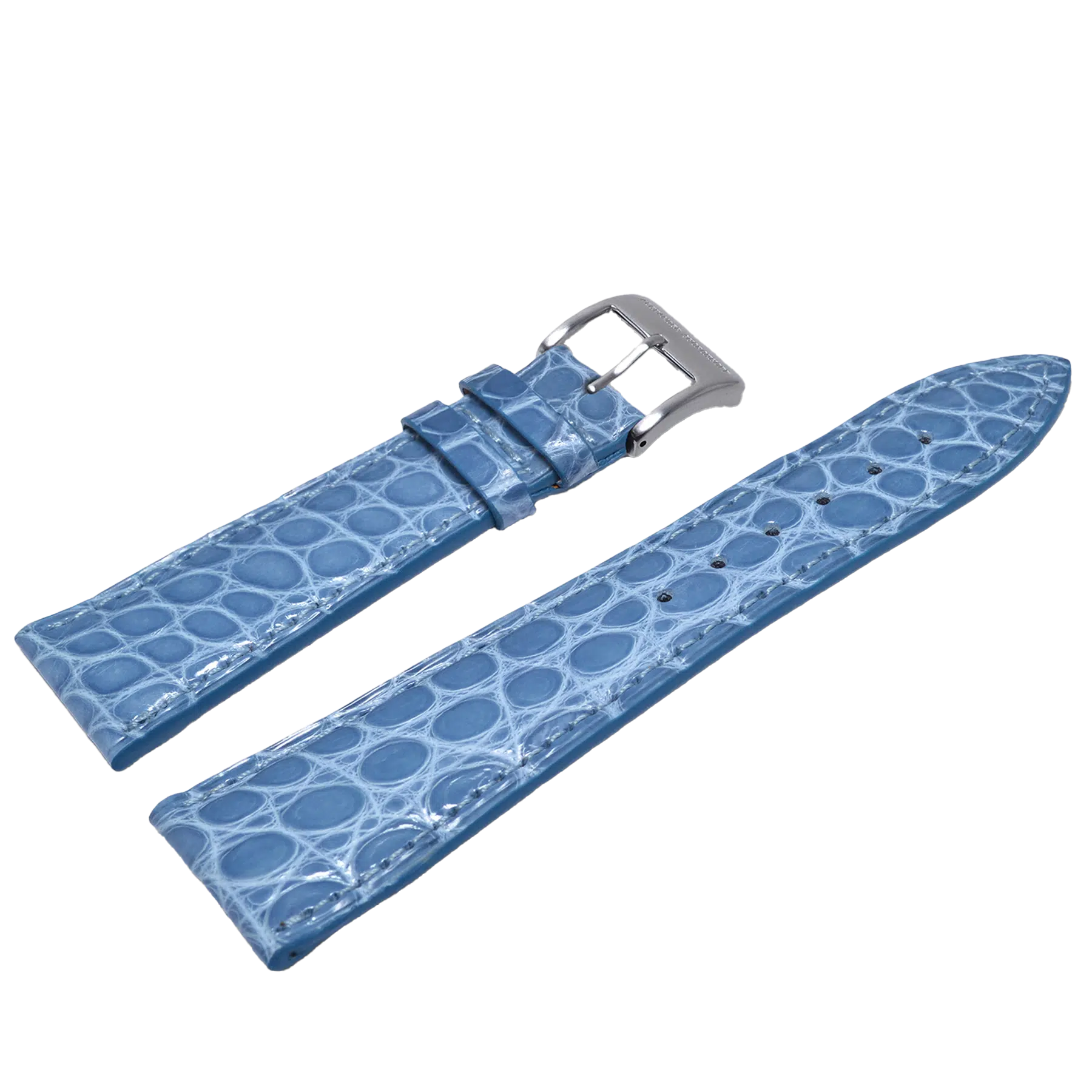 Alexander Shorokhoff genuine alligator leather strap - light blue