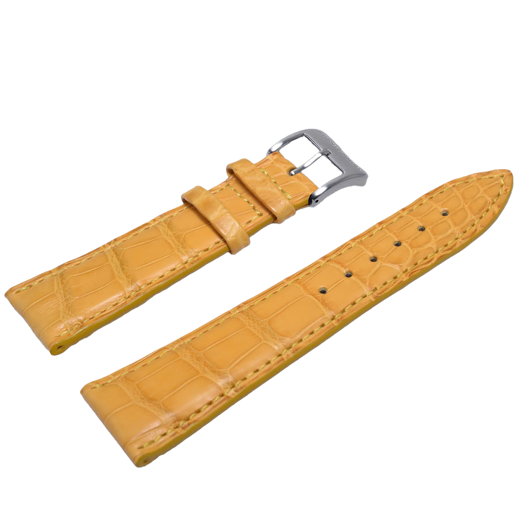 Alexander Shorokhoff genuine alligator leather strap - yellow