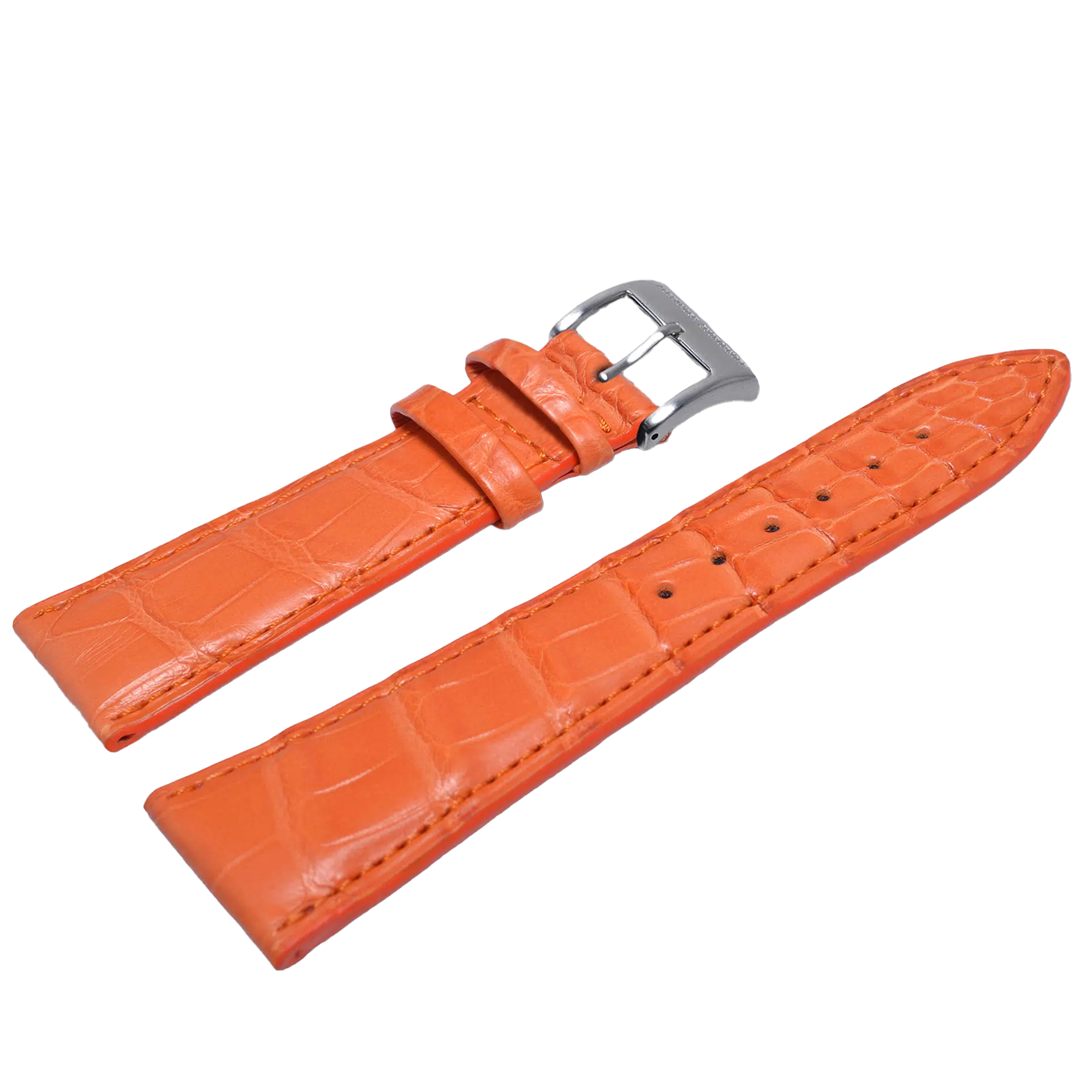 Alexander Shorokhoff genuine alligator leather strap - orange
