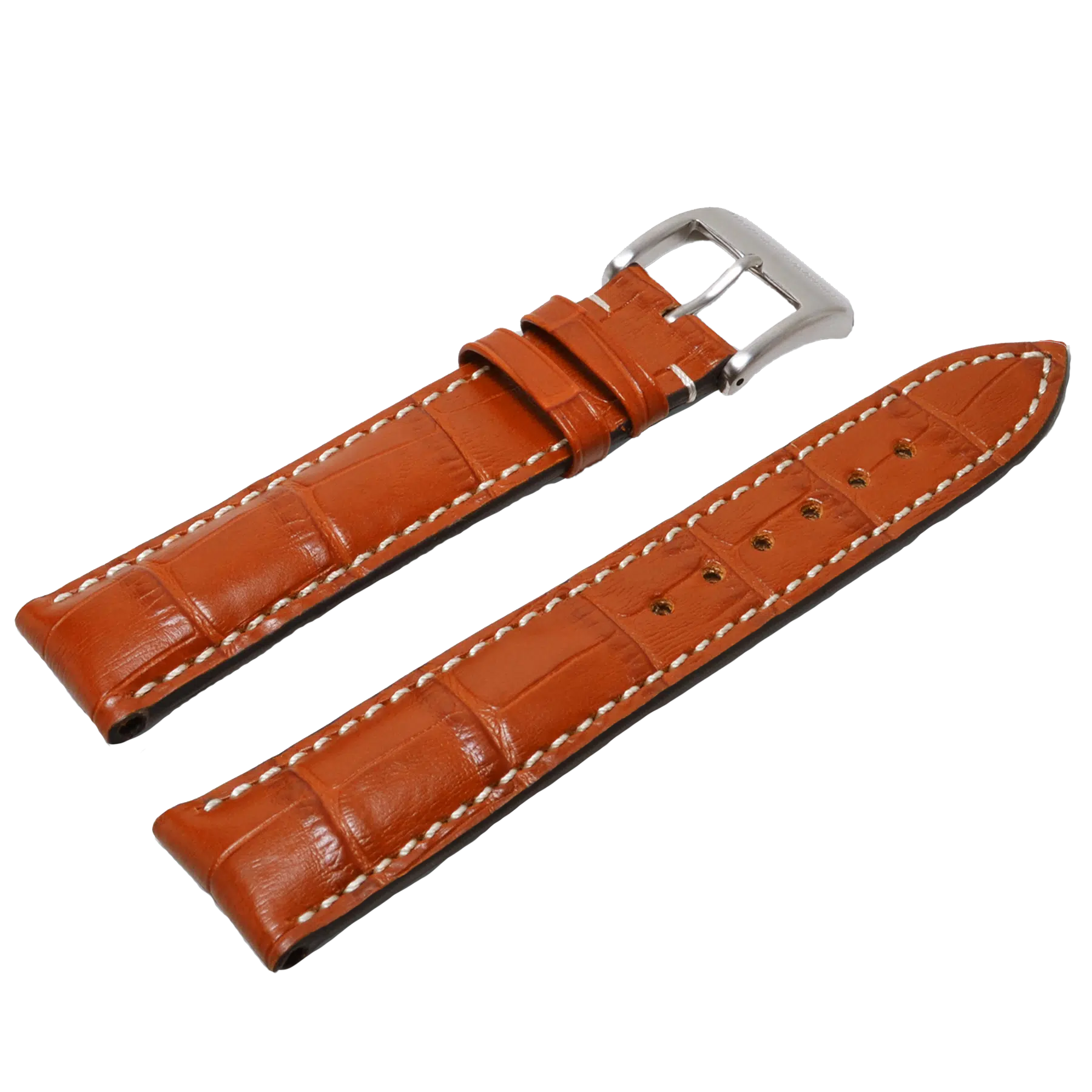 Alexander Shorokhoff calfskin leather strap - in cognac color