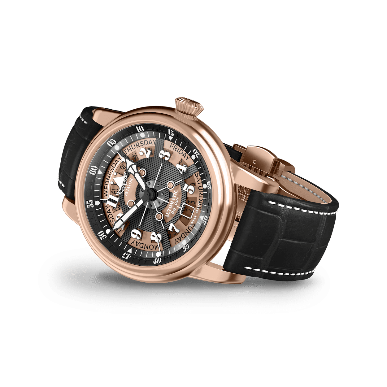 AVIATOR SWISS DOUGLAS DAY-DATE MECA-41 V.3.36.2.289.4 watch