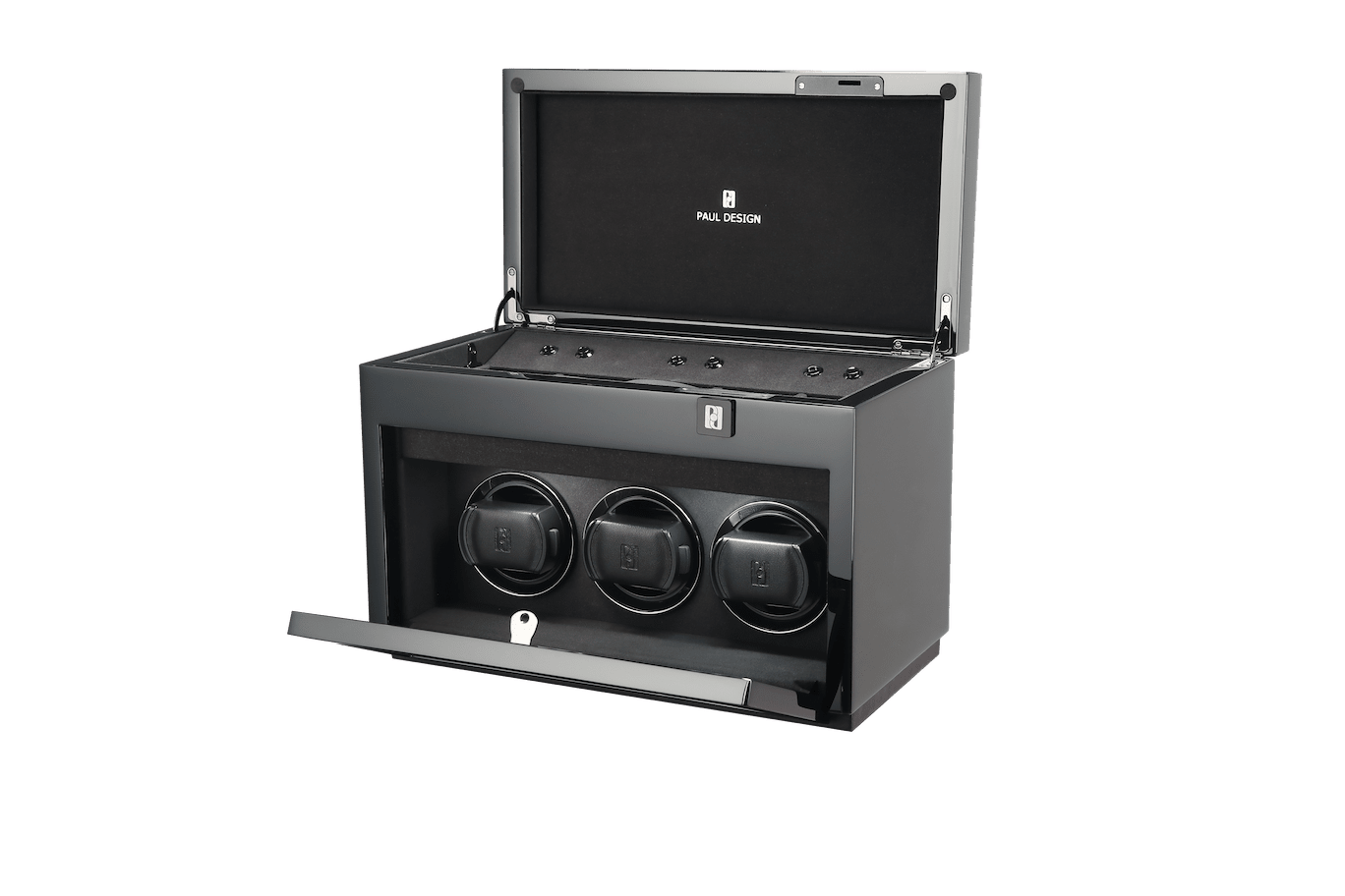 Paul design Gentlemen 3+5 - Winder for 3 watches + storage space