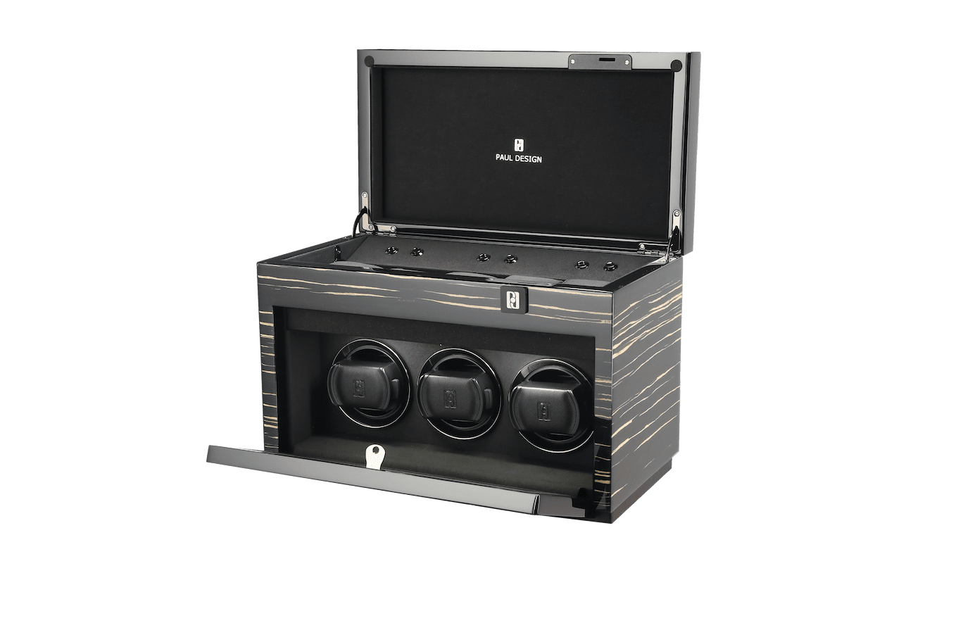 Paul design Gentlemen 3+5 - Winder for 3 watches + storage space