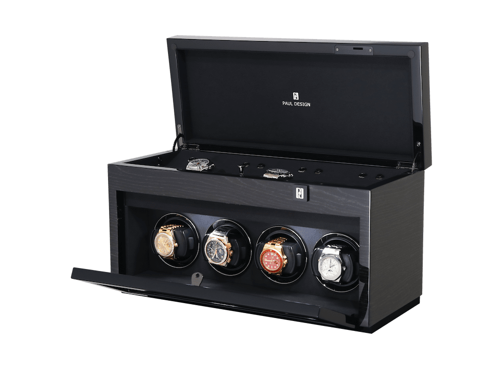 Paul design Gentlemen 4+6 - Watch winder for 4 watches + storage space