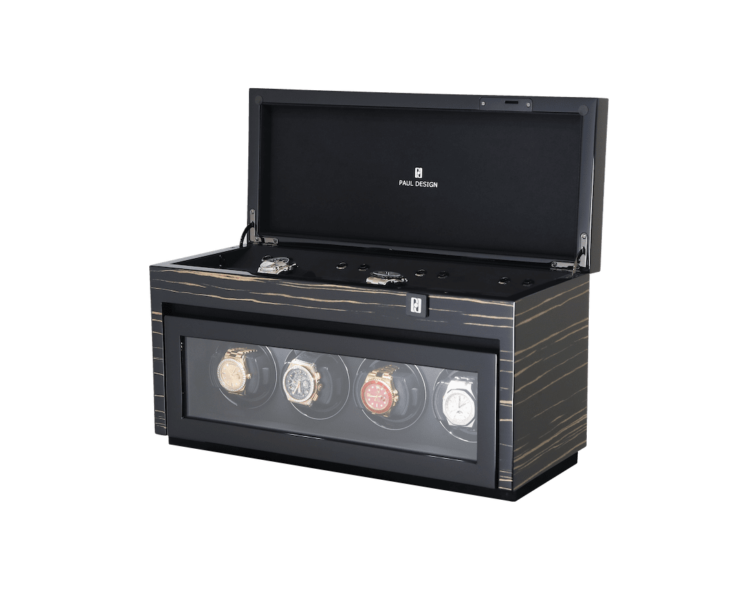 Paul design Gentlemen 4+6 - Watch winder for 4 watches + storage space