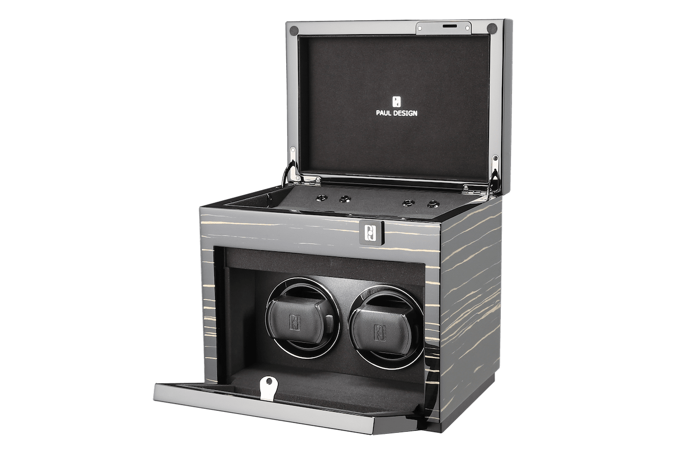 Paul design Gentlemen 2+3 - Winder for 2 watches + storage space