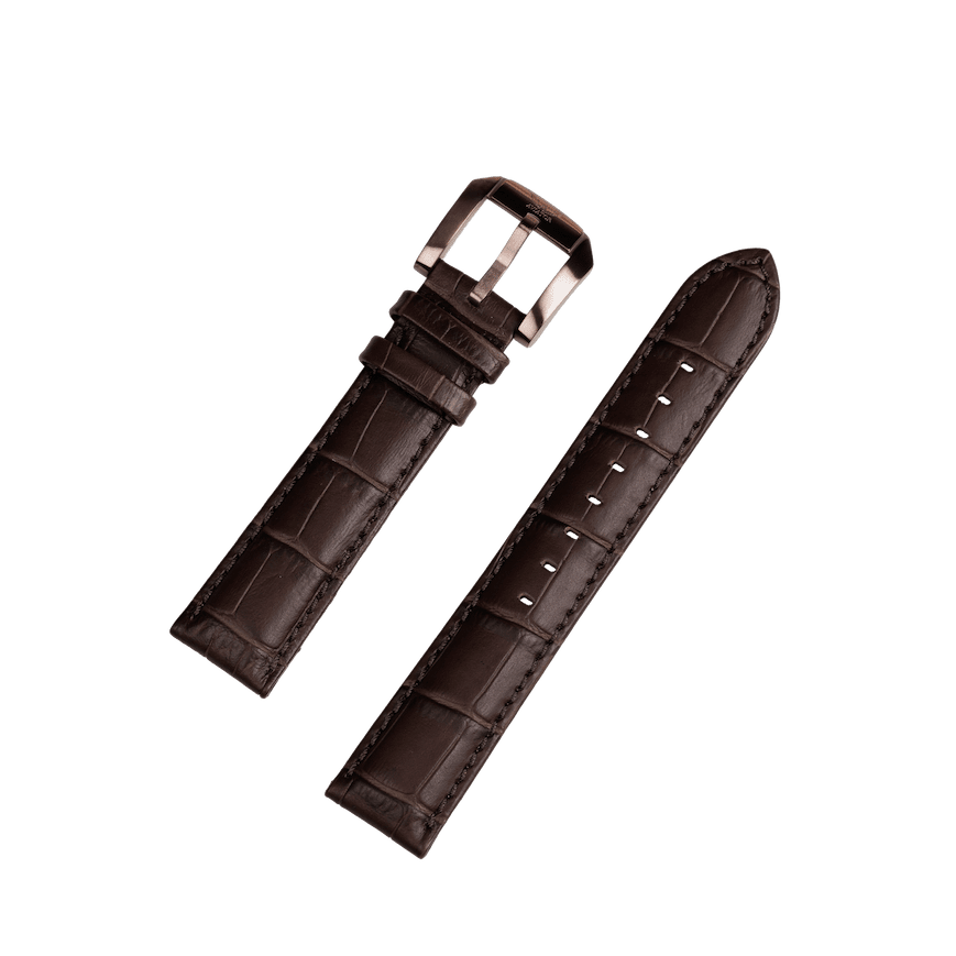 Aviator Swiss calfskin strap for AIRACOBRA P42 model - brown with bronze buckle