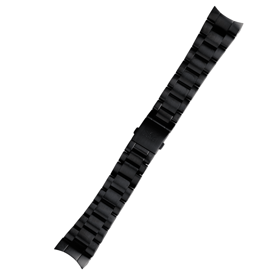 Aviator Swiss metal bracelet for AIRACOBRA P45 Chrono model - black