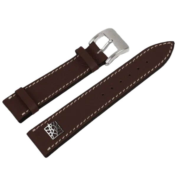 Alexander Shorokhoff calfskin leather strap – brown with ART SIGN emblem