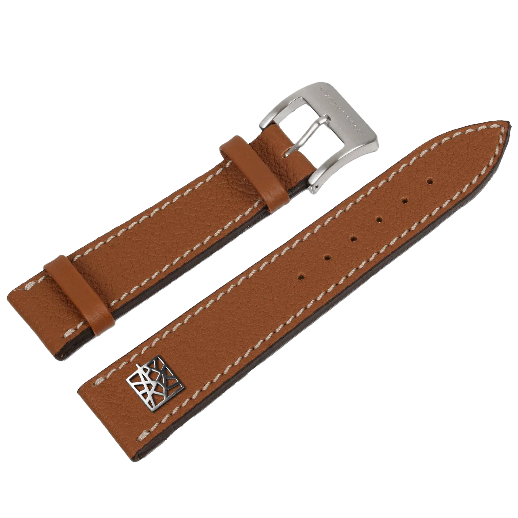 Alexander Shorokhoff calfskin leather strap – light brown with ART SIGN emblem