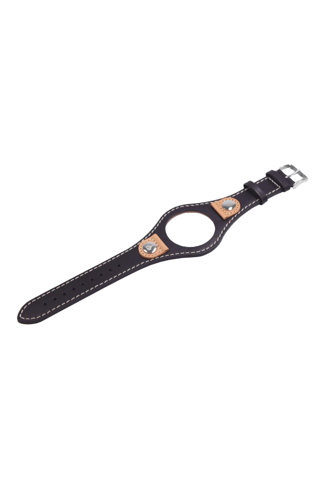 Poljot International calfskin strap - black with light brown contrast