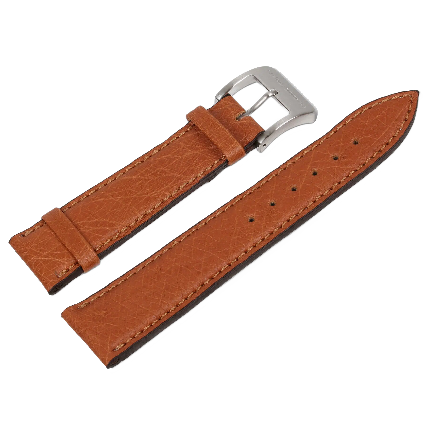 Alexander Shorokhoff genuine ostrich leather strap - brown