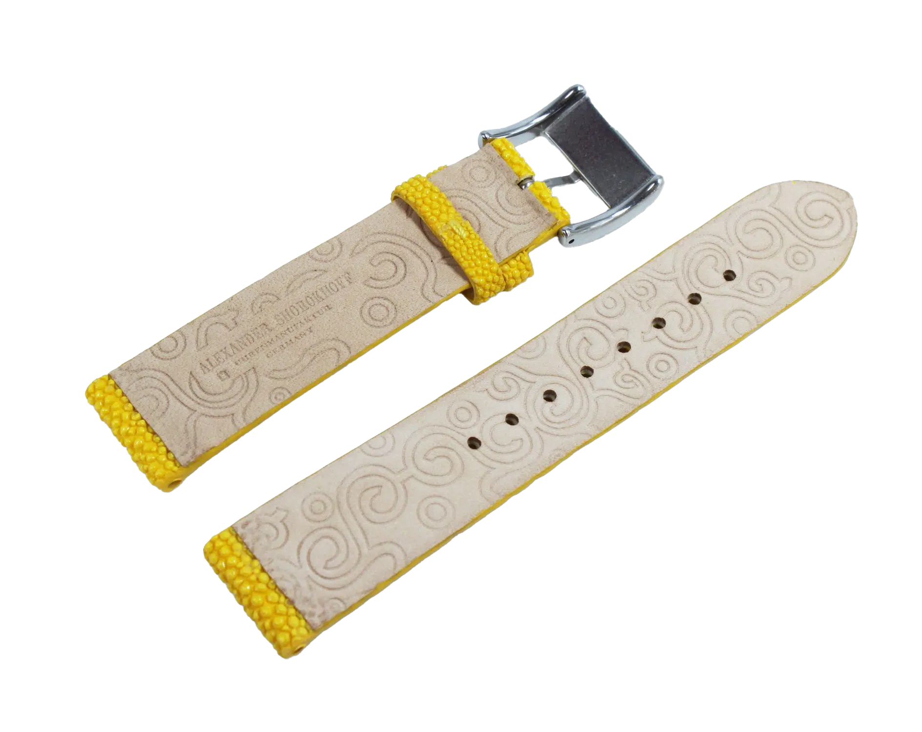 Alexander Shorokhoff genuine ray leather strap - yellow