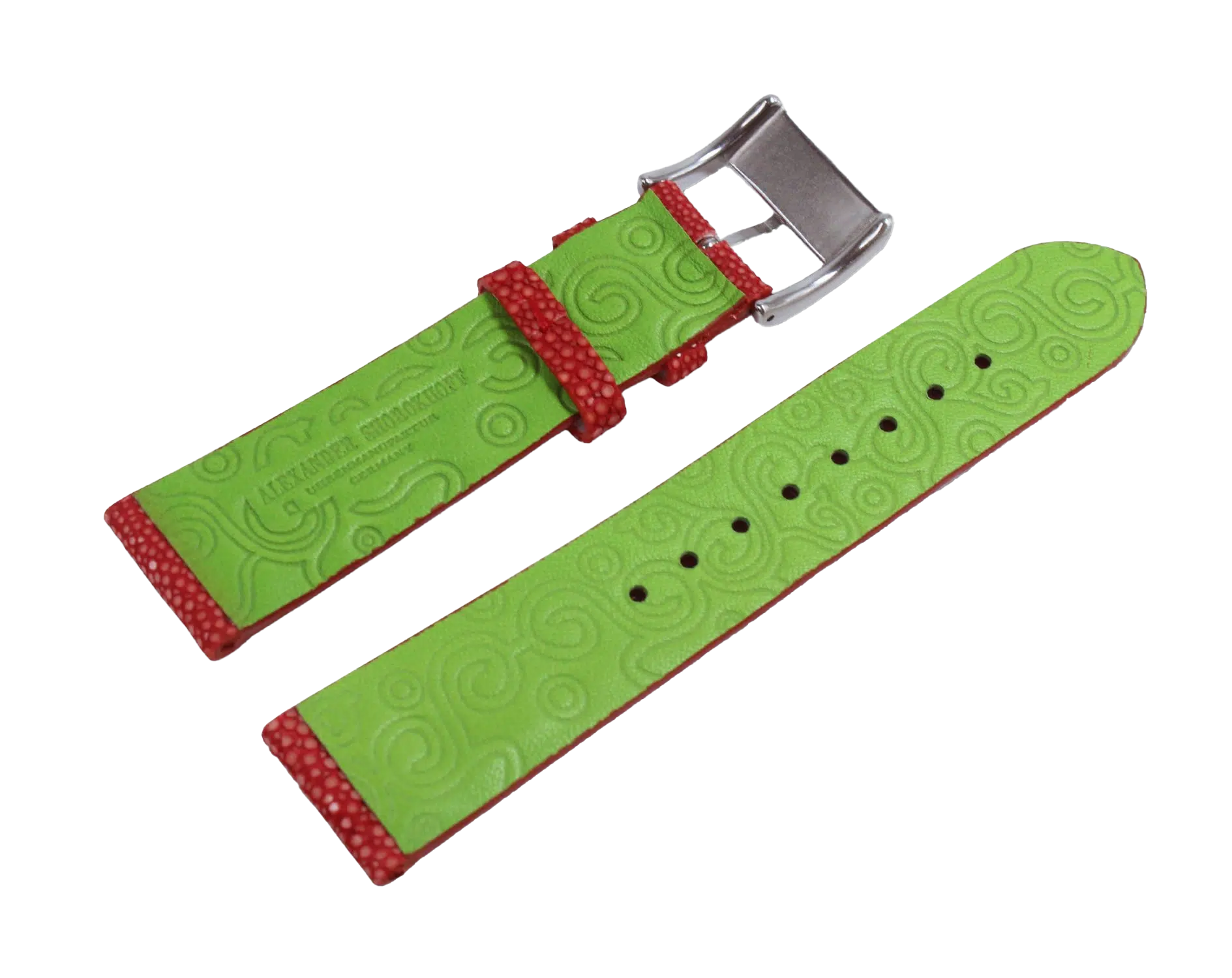 Alexander Shorokhoff genuine ray leather strap - red