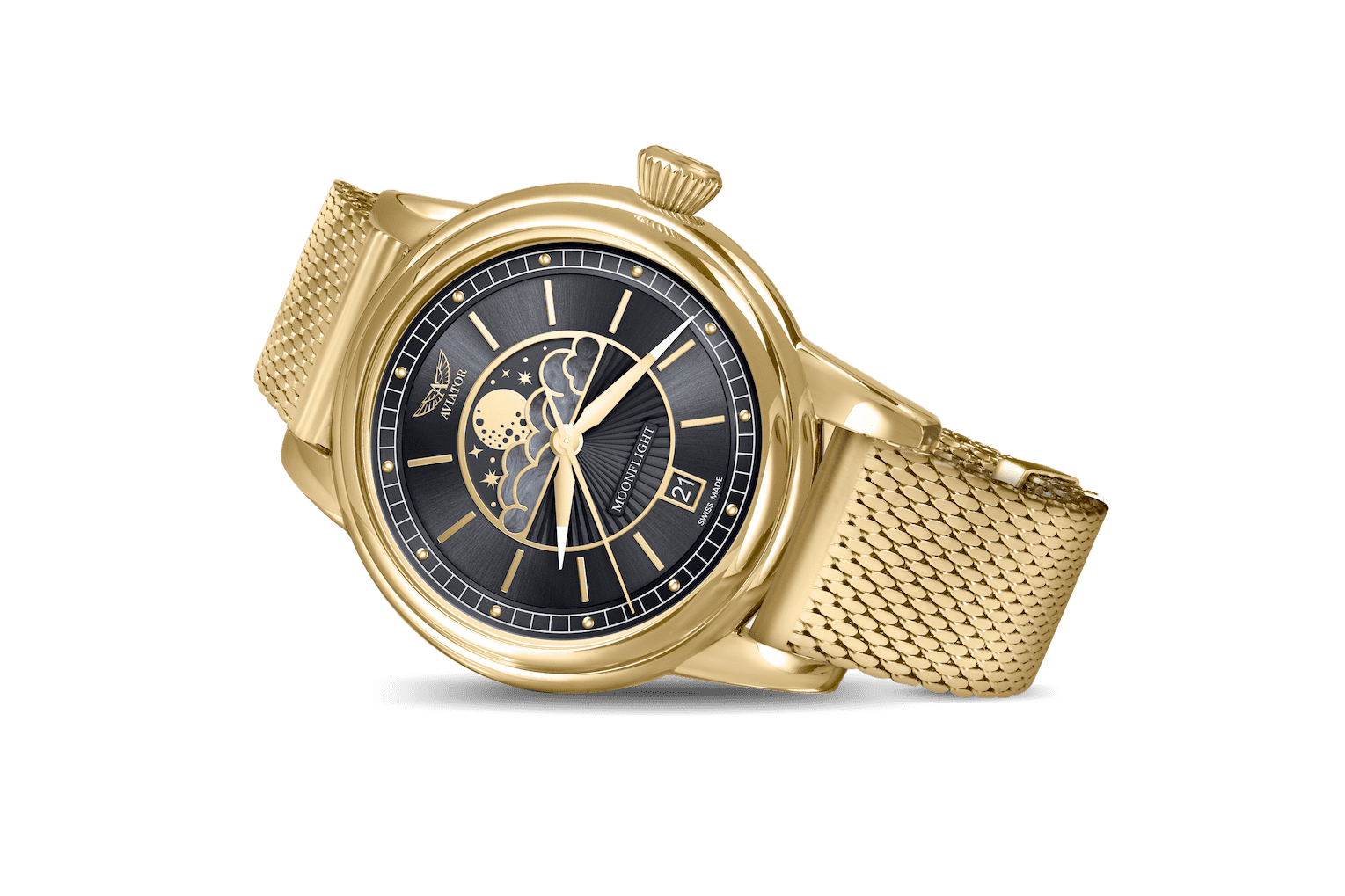 AVIATOR SWISS DOUGLAS MOONFLIGHT WATCH V.1.33.1.344.4