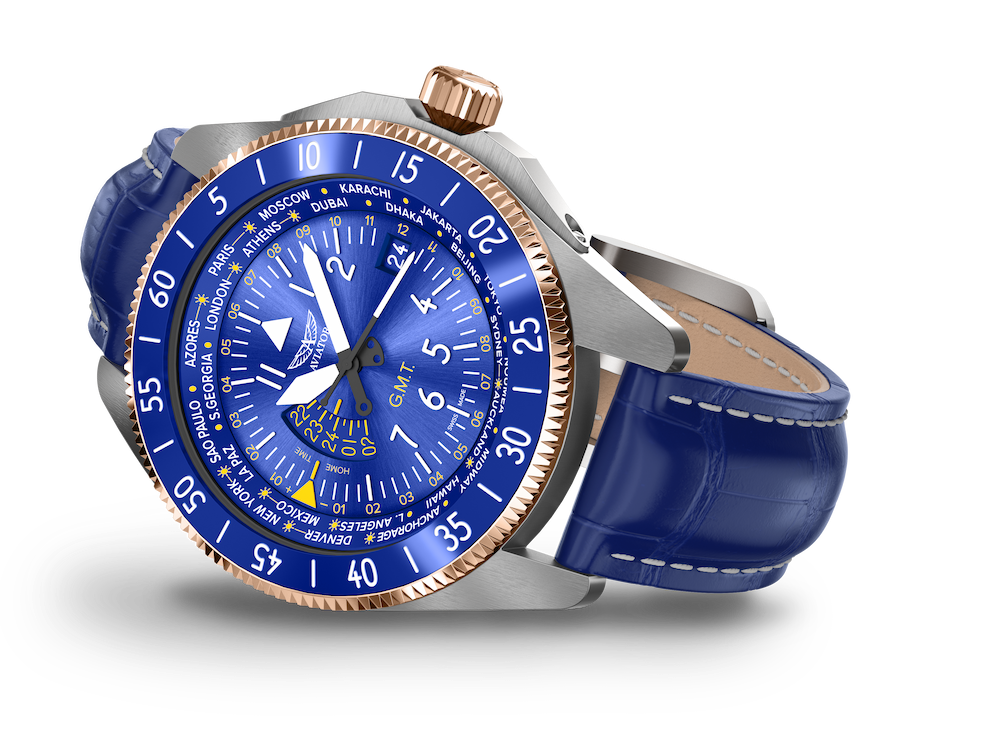 AVIATOR SWISS AIRACOBRA GMT V.1.37.3.308.4 watch
