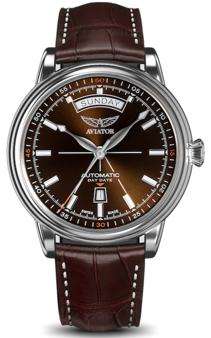 AVIATOR SWISS Douglas day-date watch V.3.20.0.140.4