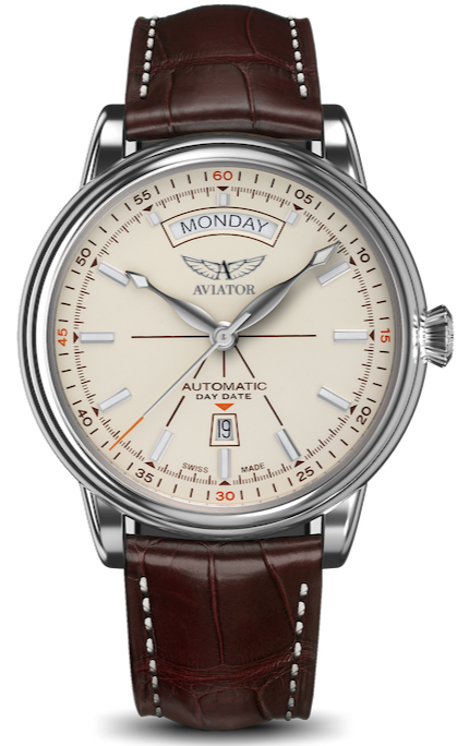 AVIATOR SWISS Douglas day-date watch V.3.20.0.141.4