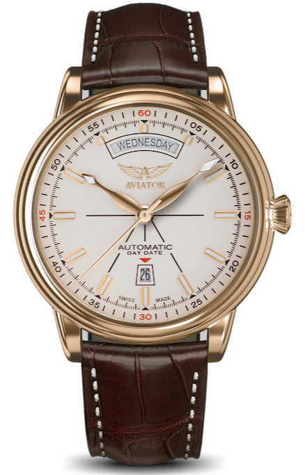 AVIATOR SWISS Douglas day-date watch V.3.20.1.147.4