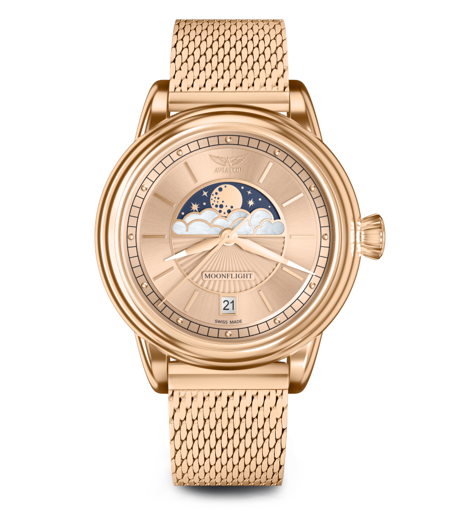 AVIATOR SWISS DOUGLAS MOONFLIGHT WATCH V.1.33.2.260.4