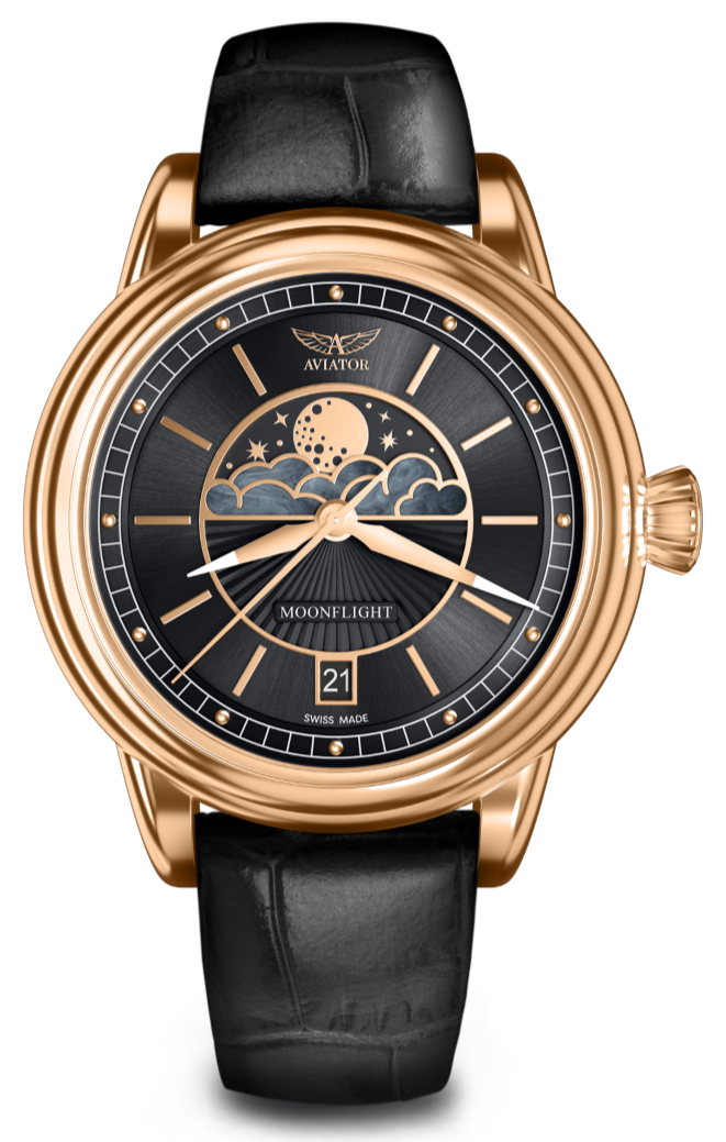 AVIATOR SWISS DOUGLAS MOONFLIGHT WATCH V.1.33.2.253.4