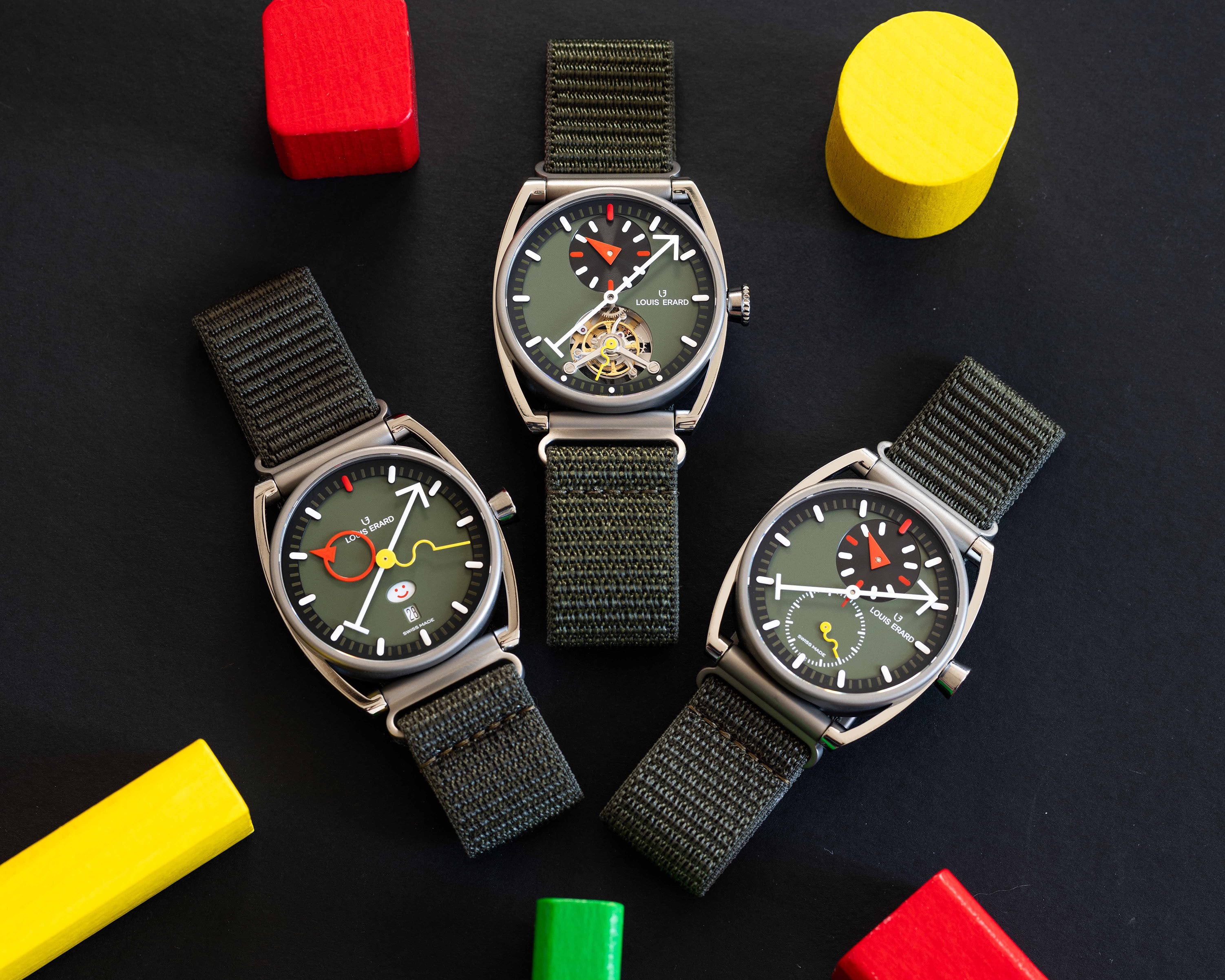 Hodinky la Semaine Louis Erard x Alain Silberstein Khaki