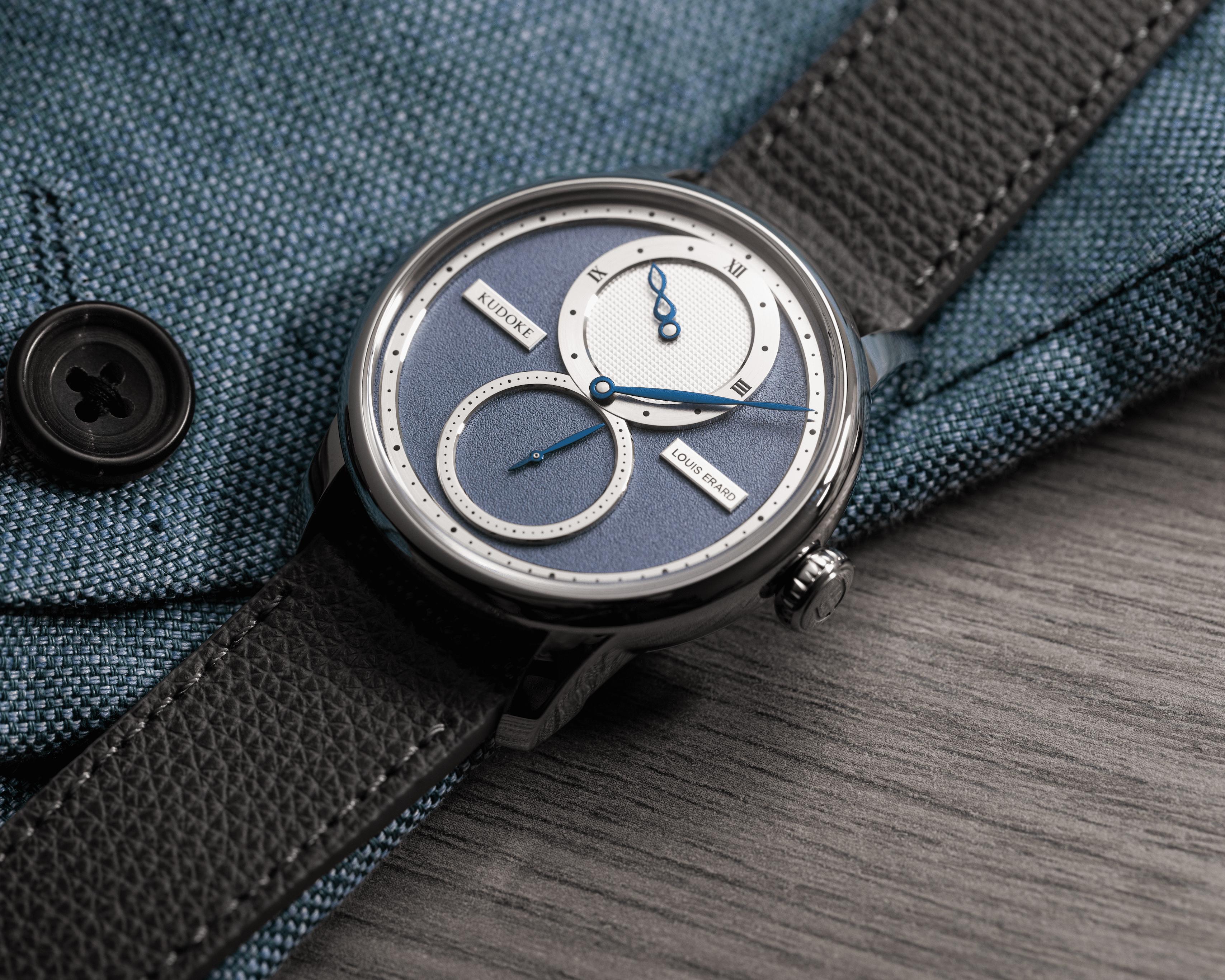 Hodinky LOUIS ERARD X KUDOKE LIGHT BLUE