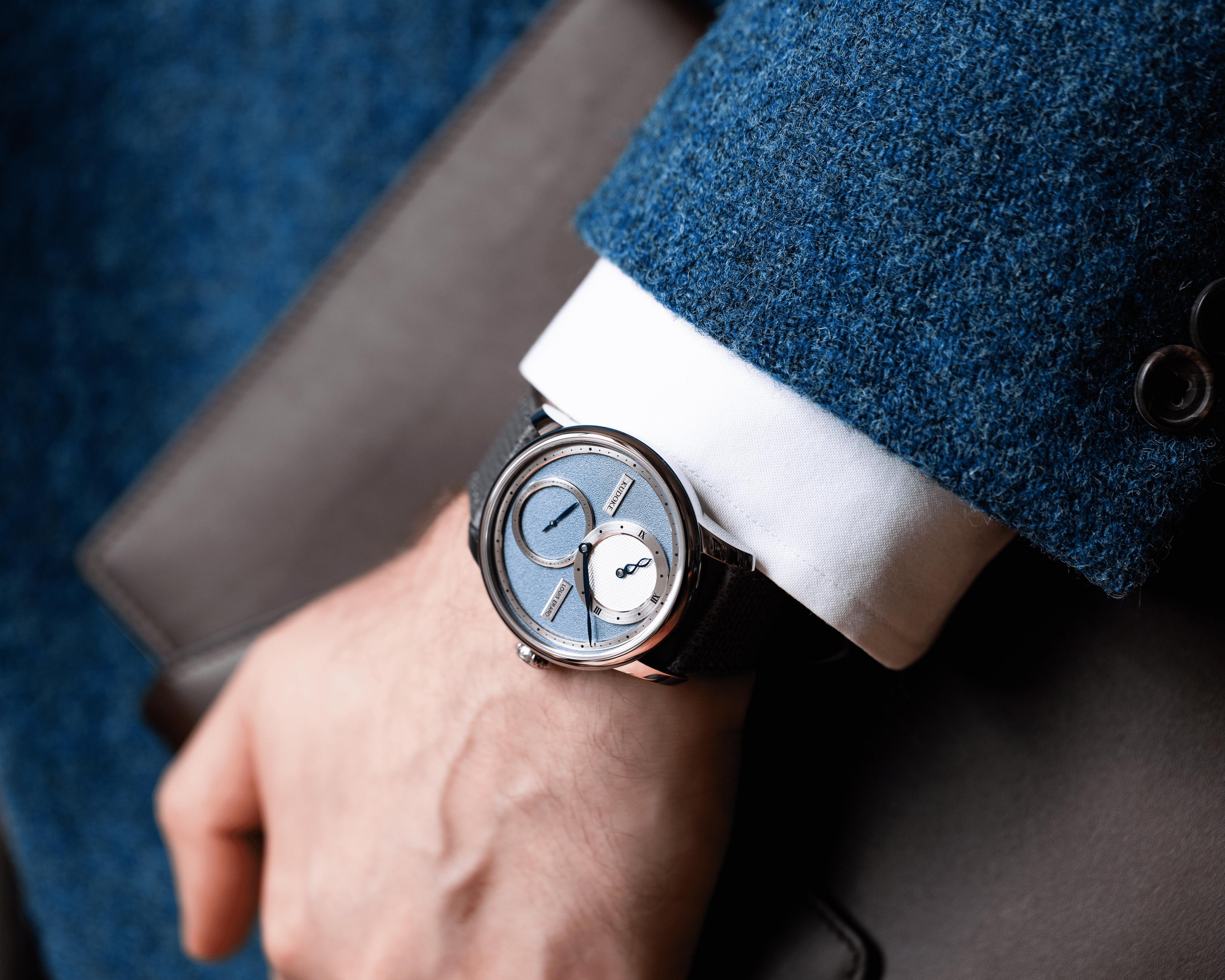 Hodinky LOUIS ERARD X KUDOKE LIGHT BLUE