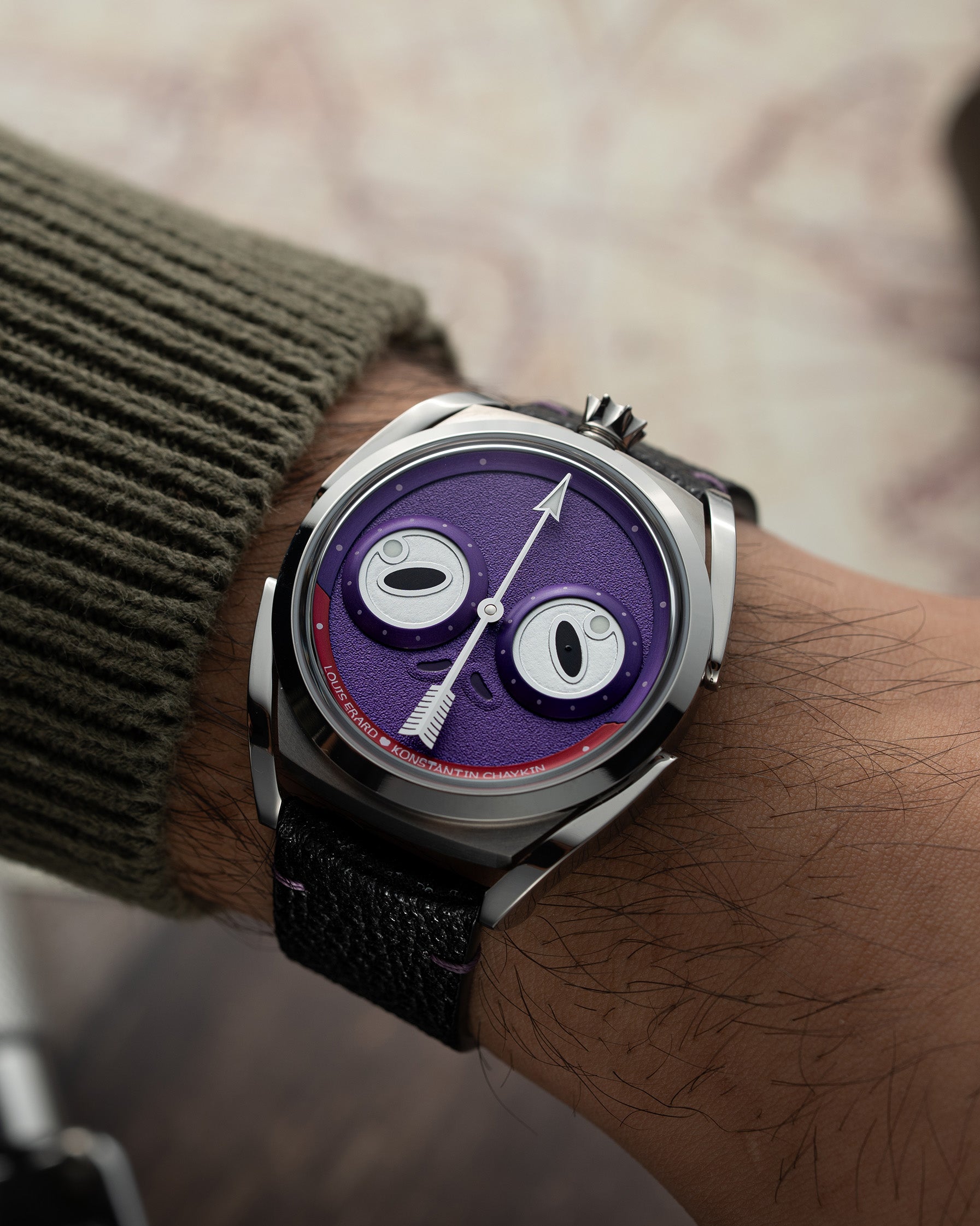 Hodinky Louis Erard x KONSTANTIN CHAYKIN UNFROGETTABLE Purple