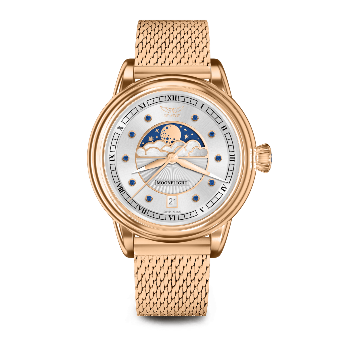 Hodinky Aviator Swiss DOUGLAS MOONFLIGHT V.1.33.2.416.4